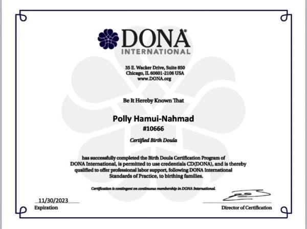 Hamui, Polly — doula training — photo 4